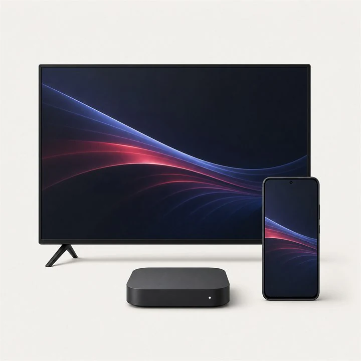 Android television, phone and tablet prepared for IPTV on multiple devices